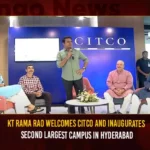 KT Rama Rao Welcomes CITCO And Inaugurates Second Largest Campus In Hyderabad,KT Rama Rao Welcomes CITCO,KT Rama Rao Inaugurates Second Largest Campus,Second Largest Campus In Hyderabad,Mango News,CITCOs Center of Excellence,New Unit at Knowledge City in Hyderabad,Telangana IT Minister KTR Latest News,Telangana CITCO Latest News and Updates,KTR Inaugurates CITCO Company At Knowledge City,KTR Entry At CITCO Company Inauguration,Minister KTR Live,CITCO opens new unit in Hyderabad,Citco opens new permanent Center,Telangana Latest News and updates