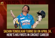 Sachin Tendulkar Turns 50 On April 24 Here’s His Firsts In Cricket Career,Sachin Tendulkar Turns 50 On April 24,Here’s His Firsts In Cricket Career,Sachin Tendulkar Turns 50,Sachin Tendulkar,Sachin Tendulkar Birthday,A gigantic career in numbers,Wishes pour in on legend’s birthday,Sachin Tendulkar technically the best batter,SCG unveils Gates Named After Tendulkar and Lara,Sachin Tendulkar Biography,Sachin Tendulkar Official Website, Sachin Tendulkar Awards,Sachin Tendulkar Last Match,Sachin Tendulkar Latest News and Updates