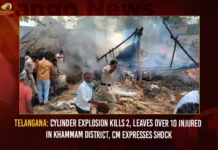 Telangana Cylinder Explosion Kills 2 Leaves Over 10 Injured In Khammam District CM Expresses Shock,Telangana Cylinder Explosion Kills 2 Leaves,10 Injured In Khammam District,Telangana Cylinder Explosion CM Expresses Shock,Mango News,2 Killed 10 Injured In Gas Cylinder Explosion,Khammam 10 Injured in Fire Accident,Fire Mishap at BRS Athmeeya Sammelan,Khammams Karepalli Condoles,Minister KTR Condoles,One Killed as Fireworks During BRS Meeting,A Fatal Accident in The BRS spiritual compound,One Dead in Fire Accident Near BRS meet,One Killed as Fireworks During BRS Meeting,Fire Mishap at BRS Latest News,BRS Fire Acccident Latest Updates,BRS Fire Acccident Live News