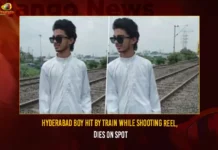 Hyderabad Boy Hit By Train While Shooting Reel Dies On Spot,Hyderabad Boy Hit By Train While Shooting,Hyderabad Boy Passed Away,Hyderabad Boy Passes Away,Mango News,Hyderabad boy dies shooting Reel,Hyderabad boy dies shooting for Instagram reel,Hyderabad Boy Gets Hit By Moving Train,Boy Dies Shooting For Instagram Reel,Hyderabad Boy Dies Shooting Reels Video,School student dies shooting for Instagram,Another Reel Tragedy,Telangana Shocker,Boy Dies While Shooting