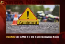 Hyderabad Car Rammed Into Bike Near Hotel Leaving 2 Injured,Car Rammed Into Bike,Car Rammed Into Bike Near Hotel,Car Rammed Into Bike Near Hotel Leaving 2 Injured,Mango News,Car Collides With Bike,Car Collides With Bike In Hyderabad,Car Collide In Hyderabad,crashes into hotel in Hyderabad,2 persons injured in collision,Car Rammed Into Bike Latest News And Updates,Car Rammed Into Bike In Vanasthalipuram,Vanasthalipuram Latest News And Updates,Hyderabad Latest News And Updates