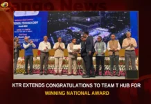 KTR Extends Congratulations To Team T Hub For Winning National Award KTR Extends Congratulations To Team T Hub For Winning National Award,KTR Extends Congratulations To Team T Hub,Team T Hub For Winning National Award,KTR Congratulations To Team T Hub,Mango News,Best award in country for T-Hub,Telanganas T-Hub wins National Technology Award,T-Hub Wins National Award,T-Hub wins National Technology Award,T-hub bags national technology award,T-Hub Latest News And Updates,KTR Latest News And Updates,Telangana Latest News And Updates