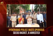 Hyderabad Police Busts Spurious Seeds Racket 8 Arrested,Hyderabad Police Busts Spurious Seeds,Spurious Seeds Racket,Seeds Racket 8 Arrested,Mango News,Inter-state spurious seeds racket,Telangana Spurious seeds rackets busted,Police bust fake seed racket,Cyberabad police bust interstate fake seeds,Spurious Seeds Racket Latest News,Spurious Seeds Racket Latest Updates,Telangana News,Telangana News Live,Telangan Police News and Updates,Hyderabad Latest Updates
