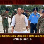 Rajnath Singh Arrives At Rajouri In Jammu And Kashmir After 5 Soldier Killed,Rajnath Singh Arrives At Rajouri,Rajnath Singh In Jammu And Kashmir,Rajnath Singhs Jammu Visit,Mango News,5 soldiers killed in ongoing anti-terror op in Rajouri,Rajnath Singh embarks for Jammu,Defence minister Rajnath Singh,Rajnath Singh to visit J&Ks Rajouri,Defence Minister Rajnath Singh,Defence Minister Rajnath Singh Latest News And Updates,Rajnath Singh Interacts With Army Officials,Jammu And Kashmir Latest News,Jammu And Kashmir Latest Update