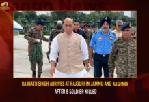 Rajnath Singh Arrives At Rajouri In Jammu And Kashmir After 5 Soldier Killed,Rajnath Singh Arrives At Rajouri,Rajnath Singh In Jammu And Kashmir,Rajnath Singhs Jammu Visit,Mango News,5 soldiers killed in ongoing anti-terror op in Rajouri,Rajnath Singh embarks for Jammu,Defence minister Rajnath Singh,Rajnath Singh to visit J&Ks Rajouri,Defence Minister Rajnath Singh,Defence Minister Rajnath Singh Latest News And Updates,Rajnath Singh Interacts With Army Officials,Jammu And Kashmir Latest News,Jammu And Kashmir Latest Update
