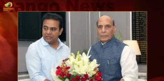 KTR Rama Rao Calls On Defence Minister Seeks Land For Construction Work,KTR Rama Rao Calls On Defence Minister,Land For Construction Work,KTR Rama Rao Seeks Land For Construction Work,Mango News,K T Rama Rao calls on Rajnath Singh,KTR meets Rajnath Singh,KTR seeks transfer of defence lands,KTR Calls On Defence Minister,KTR Writes to Rajnath Singh,KTR Rama Rao Latest News,KTR Rama Rao Latest Updates,Defence Minister Rajnath Singh,Defence Minister Rajnath Singh Latest News,Defence Minister Rajnath Singh Latest Updates