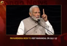 PM Narendra Modi To Visit Warangal On July 12,PM Narendra Modi,Modi To Visit Warangal,Modi To Visit Warangal On July 12,PM Narendra Modi Warangal Tour,Mango News,Modi Warangal Tour,PM Modi likely to visit Telangana,All Eyes on Modis Warangal Visit,Prime Minister's arrival in Telangana,Indian Prime Minister Narendra Modi,PM Narendra Modi,Narendra Modi Latest News and Updates,PM Narendra Modi Warangal Visit Latest News,PM Narendra Modi Warangal Visit Latest Updates,PM Narendra Modi Warangal Tour Latest News,PM Narendra Modi Warangal Tour Latest Updates