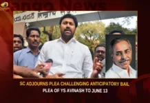 SC Adjourns Plea Challenging Anticipatory Bail Plea Of YS Avinash To June 13,SC Adjourns Plea Challenging YS Avinash,Anticipatory Bail Plea Of YS Avinash,Bail Plea Of YS Avinash To June 13,Viveka Murder Case,Mango News,Vivekananda Reddy murder case,Avinash Reddy's Anticipatory Bail,Telangana High Court News Today,MP Avinash Reddy Latest News,MP Avinash Reddy Latest Updates,MP Avinash Reddy Live News,MP Avinash Anticipatory Bail,MP Avinash Bail Latest News,MP Avinash Bail Latest Updates,YS Viveka Assassination Case Latest Updates,YS Viveka Assassination Case Live News