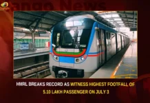 HMRL Breaks Record As Witness Highest Footfall Of 5.10 Lakh Passenger On July 3,HMRL Breaks Record,HMRL Breaks Record As Witness Highest Footfall,HMRL 5.10 Lakh Passenger On July 3,Mango News,Hyderabad Metro Rail Limited,Hyderabad Metro witnesses record,HMRL Records Highest Footfall,HMRL Records Highest Footfall Of 5 Lakh Passengers,Hyderabad Metro Rail single day,Hyderabad metro reaches historic milestone,Hyderabad Metro sets new record,HMR achieves historic milestone,Hyderabad Metro clocks record,HMRL Breaks Record Latest News,HMRL Breaks Record Latest Updates,HMRL Breaks Record Live News,Telangana Latest News And Updates,Hyderabad News