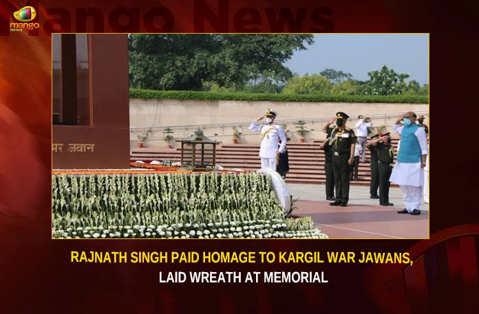 Rajnath-Singh-Paid-Homage-To-Kargil-War-Jawans,-Laid-Wreath-At-Memorial Rajnath Singh Paid Homage To Kargil War Jawans Laid Wreath At Memorial,Rajnath Singh Paid Homage To Kargil War Jawans,Laid Wreath At Memorial,Homage To Kargil War Jawans,Mango News,Salute our jawans who put nation first,Kargil Vijay Divas, Defence Minister Rajnath Singh, Rajnath Singh lays wreath in memory,Kargil Vijay Diwas 2023,India ready to cross LoC,Rajnath Singh,Rajnath Singh Latest News,Rajnath Singh pays homage News Today,Rajnath Singh pays homage Latest News,Rajnath Singh pays homage Latest Updates