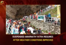 Suspended Amarnath Yatra Resumes After Weather Conditions Improved,Suspended Amarnath Yatra Resumes,Amarnath Yatra Resumes,Weather Conditions Improved,Amarnath Yatra After Weather Conditions,Mango News,Amarnath Yatra,Amarnath Yatra resumes on Pahalgam route,Jammu and Kashmir,Amarnath Yatra resumes from Pahalgam,Amarnath yatra resumes after 3 days,Amarnath Yatra Latest News,Amarnath Yatra Latest Updates,Amarnath Yatra Live News,Amarnath Yatra Resumes Latest News