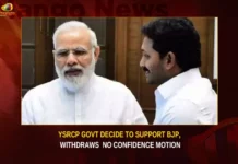 YSRCP Govt Decide To Support BJP Withdraws No Confidence Motion,YSRCP Govt Decide To Support BJP,Withdraws No Confidence Motion,YSRCP Govt Withdraws No Confidence Motion,Mango News,Manipur riots,YSRCP Govt,No confidence motion in Lok Sabha,Narendra Modi government,YSRCP decides to stand by BJP led Centre,AP CM YS Jagan Mohan Reddy,AP Latest Political News,Andhra Pradesh Latest News,Andhra Pradesh News,Andhra Pradesh News and Live Updates,BJP Party,Indian POlitical News Live Updates,YSRCP Govt Latest News,YSRCP Govt Live Updates