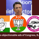 EC withdraws Permission For a Few Ads of Congress BJP BRS,EC withdraws permission for a few Ads,permission for a few Ads of Congress,Congress BJP BRS,BRS, Congress, BJP, KCR, KTR, Bandi Sanjay, Revanth Reddy, Telangana, Election Commission,Mango News,Telangana Latest News,Telangana Latest Updates,BJP Latest News,BRS Latest News,Telangana Latest News And Updates,Telangana Politics, Telangana Political News And Updates,Hyderabad News,Revanth Reddy Latest News,EC withdraws Permission Latest News