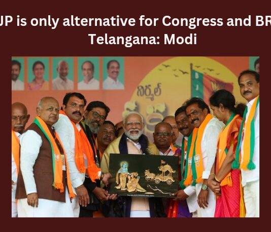 BJP is only alternative for BRS and Congress Modi,BJP is only alternative,alternative for BRS,BRS and Congress Modi,Alternative for Congress Modi,Mango News,Telangana Polls, Modi, BJP, BRS, Congress,Telangana Assembly Election 2023,PM Modi Calls Congress,Assembly Elections 2023 Live,KCR promised schemes,BJP may play spoiler for BRS,Telangana Election 2023,Telangana Assembly Poll,Telangana Elections,Telangana Latest News And Updates,Telangana Election Latest Updates,Telangana Politics, Telangana Political News And Updates