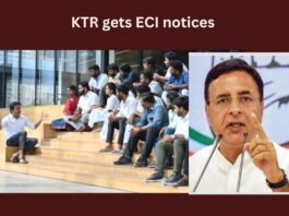ECI served notices to KTR,ECI served notices,Notices to KTR,ECI to KTR,KTR, TRS, ECI, Congress, Surjewala, Revanth Reddy,No Response from KTR,EC issues notice to KTR,Election Commission Notices To KTR,ECI Serves Notice to KCR For his Comments,Mango News,EC Notice to Telangana Minister,Telangana BRS Star Campaigner KTR,Election Commission Serves Notice,ECI Notice Latest News,ECI Notice Latest Updates,ECI Notice Live News,Telangana Latest News And Updates,Telangana Election Latest Updates,KTR Latest News