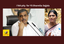I Feel Pity For YS Sharmila Sajjala,I Feel Pity For YS Sharmila,I feel Pity Sajjala,YS Sharmila, Congress, Counter Attack, YSRCP, YS Jagan, Sajjala,Mango News,She is Making a Fool of Herself,Sajjala Strong Counter To YS Sharmila,Sajjala Ramakrishna Reddy,Congress Chief YS Sharmila,Sajjala Latest News,YS Sharmila Latest News,AP Latest Political News,Andhra Pradesh News and Live Updates