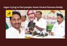 Jagan, Anam Venkat Ramana Reddy, Jagan trying to fool people: Anam Venkat Ramana Reddy, YSRC, YCP leader YS Jaganmohan Reddy, Andhra Pradesh News Updates, AP Political News, AP Latest news and Updates, AP Politics, AP Elections, EO Dharma reddy, Andhra Pradesh politics, Mango News, AP CM YS Jagan Mohan Reddy, YS Jagan