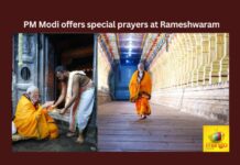 PM Modi Offers Special Prayers at Rameshwaram,PM Modi Offers Special Prayers,Special Prayers at Rameshwaram,Modi, PM of India, Rameshwaram, Ayodhya, Ram Mandir,Mango News,PM Modi visits Ram Setu,Ram Temple Inauguration,PM Modi wraps up 11 day rituals,PM Modi prayers at Sri Arulmigu Ramanathaswamy,Holy dip in Rameswaram,Rameshwaram Latest News,PM Modi Live Updates,Indian PM Narendra Modi,Narendra modi Latest News and Updates,Ayodhya Live Updates,Ayodhya Latest News
