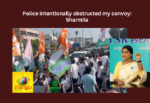 Police Intentionally Obstructed My Convoy Sharmila,Police Intentionally Obstructed,Police Obstructed My Convoy,Sharmila Convoy,YS Sharmila, AP Congress, APCC, Congress, Rahul Gandhi, YS Jagan, YSRCP,Mango News,Andhra Congress chief Sharmila,Congress leaders protest,YS Sharmila assumes charge,Sharmilas convoy stopped,YS Sharmila Latest News,YS Sharmila Live Updates,AP Politics,AP Latest Political News,Andhra Pradesh Latest News