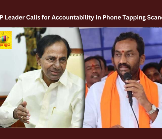 BJP Leader Calls for Accountability in Phone Tapping Scandal, BJP Leader Calls for Accountability, Phone Tapping Scandal, Phone Tapping Case, BJP Leader Phone Tapping, BJP, BRS, Congress, Telangana, Phone Tapping, AP, Elections, KCR, Revanth Reddy, Political News, Mango News