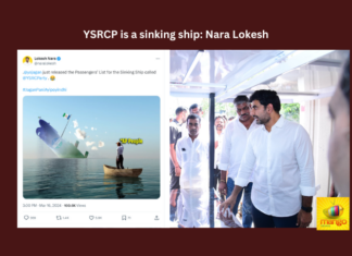 YSRCP Is a Sinking Ship: Nara Lokesh, YSRCP Is a Sinking Ship, YSRCP Is Sinking, Chandrababu, YSRCP, Nara Lokesh, Pawan kalyan, TDP, YS Jagan, Latest YSRCP News, AP Live Updates, Andhra Pradesh, Political News, Mango News