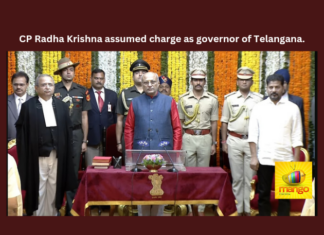CP Radha Krishna Assumed Charge As Governor Of Telangana, CP Radha Krishna Charge As Governor, Governor Of Telangana CP Radha Krishna, Governor CP Radha Krishna, Governor, Radha Krishna, Revanth Reddy, Tamilisai, TS Live Updates, Telangana, Telangana Governor, Political News, New TS Governor, Mango News