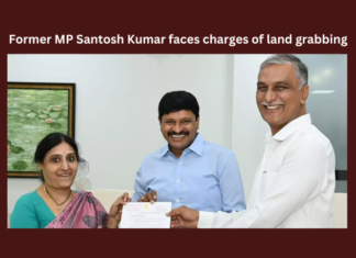 Former MP Santosh Kumar Faces Charges Of Land Grabbing,Former MP Santosh Kumar,Santosh Kumar,Mango News,Land Grabbing,BRS,Congress,Harish Rao,Kavitha,KCR,KTR,Revanth Reddy,Santosh Kumar Latest News,Hyderabad,Telangana,Telangana News,Telangana Latest News,Santosh Kumar Faces Charges Of Land Grabbing,Police Case Registered Against BRS MP Santosh,Land Grabbing Case Against BRS MP Santosh Kumar,BRS MP Santosh Kumar,Land Grab Case Against BRS MP Santosh
