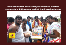 Jana Sena Chief Pawan Kalyan Launches Election Campaign In Pithapuram Amidst Traditional Welcome, Jana Sena Chief Pawan Kalyan Launches Election Campaign, Pithapuram Amidst Traditional Welcome, Pithapuram Election Campaign, Pawan Kalyan Campaign In Pithapuram, Election Campaign, Pawan Kalyan Launches Election Campaign, Pawan Kalyan, Pithapuram, Election Campaign, Polls, Lok Sabha Elections, Telangana Live Updates, AP Live Updates, Telangana, Andhra Pradesh, Political News, Mango News
