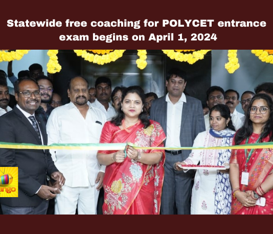 Statewide Free Coaching For POLYCET Entrance Exam Begins On April 1 2024, Statewide Free Coaching, Free Coaching For POLYCET, POLYCET Entrance Exam Begins On April 1 2024, POLYCET Entrance Exam 2024, POLYCET, Nagarani, Education, Polytechnic, POLYCET Coaching, Technical Education, Free Coaching, Education, Mango News