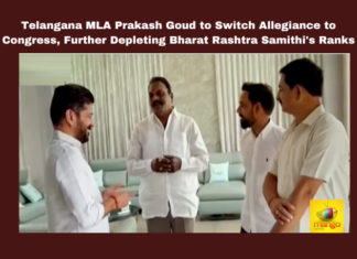 Telangana MLA Prakash Goud To Switch Allegiance To Congress Further Depleting Bharat Rashtra Samithi's Ranks, Telangana MLA Prakash Goud, MLA Prakash Goud To Switch Allegiance, Congress Further Depleting Bharat Rashtra Samithi, Revanth Reddy, BRS, Congress, Joinings, Telangana, Bharat Rashtra Samithi, KCR, General Elections, Lok Sabha Elections, TS Live Updates, Telangana, Political News, Mango News