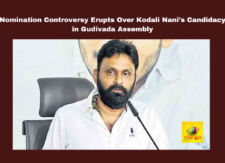 Nomination Controversy Erupts Over Kodali Nani's Candidacy in Gudivada Assembly, Nomination Controversy, Kodali Nani Candidacy in Gudivada Assembly, Kodali Nani Nomination, Gudivada Political News, Gudivada Live Updates, Gudivada, Kodali Nani, Nomination, Wrong Details, General Elections, Lok Sabha Elections, AP Live Updates, Andhra Pradesh, Political News, Mango News Tension,