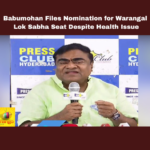 Babumohan Files Nomination for Warangal Lok Sabha Seat Despite Health Issue, Babumohan Files Nomination for Warangal Lok Sabha Seat, Babumohan Files Nomination, Babumohan Nomination, Warangal Lok Sabha Seat, Warangal Political News, Warangal Politics, Babu Mohan, TRS, BJP, Praja Shanti Party, KA Paul, General Elections, Lok Sabha Elections, TS Live Updates, Telangana, Political News, Mango News