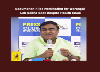 Babumohan Files Nomination for Warangal Lok Sabha Seat Despite Health Issue, Babumohan Files Nomination for Warangal Lok Sabha Seat, Babumohan Files Nomination, Babumohan Nomination, Warangal Lok Sabha Seat, Warangal Political News, Warangal Politics, Babu Mohan, TRS, BJP, Praja Shanti Party, KA Paul, General Elections, Lok Sabha Elections, TS Live Updates, Telangana, Political News, Mango News