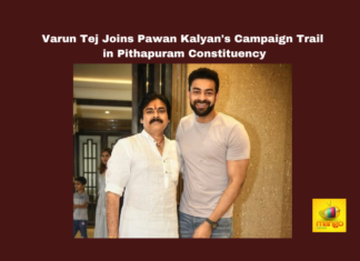 Varun Tej Joins Pawan Kalyan's Campaign Trail in Pithapuram Constituency, Varun Tej Joins Pawan Kalyan, Varun Tej Joins Pithapuram Campaign, Varun Tej Pithapuram Campaign Trail, Actors Campaign in Pithapuram, Celebrity Campaign in Pithapuram, Pawan Kalyan, Pithapuram, Elections, Campaign, Varun Tej, Mega Family, Chiranjeevi, Pithapuram Politics, General Elections, Lok Sabha Elections, AP Live Updates, Andhra Pradesh, Political News, Mango News