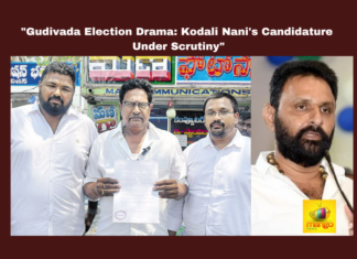 "Gudivada Election Drama: Kodali Nani's Candidature Under Scrutiny", Gudivada Election Drama, Kodali Nani Candidature Under Scrutiny, Gudivada Election, Gudivada Politics, Gudivada Political News, Gudivada, Kodali Nani, Venigandla Ramu, Nomination, Wrong Nomination, Telugu Desam, Nara Chandrababu, Nara Lokesh, TDP, NDA, Janasena, Pawan Kalyan, Alliance, General Elections, Lok Sabha Elections, AP Live Updates, Andhra Pradesh, Political News, Mango News