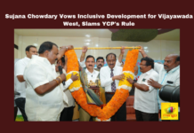 Sujana Chowdary , BJP, Vijayawada West Constituency, YCP, development, inclusive growth, electoral campaign, TDP, Janasena, political leaders, alliance, Urmila Nagar meeting
