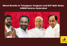Mixed Results In Telangana Congress And BJP Split Seats Aimim Retains -Hyderabad,Mixed Results In Telangan,Telangana Congress And BJP Split Seats AIMIM Retains Hyderabad,Congress And BJP Split Seats In Telangana,Telangana, Congress,Aimim,Hyderabad,Mixed Results,BRS, Election Results, Lok Sabha Seats, Narendra Modi, Revanth Reddy, Telangana Elections, Telangana Politics