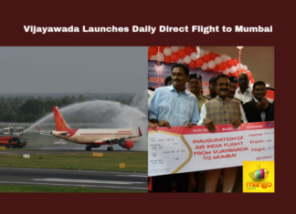 Vijayawada Launches Daily Direct Flight to Mumbai, Daily Direct Flight to Mumbai, Vijayawada to Mumbai Flight, Vijayawada Airport, Mumbai Flight, Air India, Direct Flight, Vijayawada Mumbai, Aviation News AP Chambers, Business Travel, International Connectivity, Amaravati Development, AP Live Updates, AP Politics, Political News, Mango News