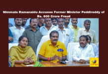 Nimmala Ramanaidu Accuses Former Minister Peddireddy of Rs. 600 Crore Fraud, Nimmala Ramanaidu Accuses Former Minister, Minister Peddireddy of Rs. 600 Crore Fraud, Rs. 600 Crore Fraud, Amaravati, Nimmala Ramanaidu, Peddireddy Ramachandra Reddy, Avulapalle Project, Corruption, Polavaram Project, Andhra Pradesh, AP Live Updates, AP Politics, Political News, Mango News