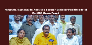 Nimmala Ramanaidu Accuses Former Minister Peddireddy of Rs. 600 Crore Fraud, Nimmala Ramanaidu Accuses Former Minister, Minister Peddireddy of Rs. 600 Crore Fraud, Rs. 600 Crore Fraud, Amaravati, Nimmala Ramanaidu, Peddireddy Ramachandra Reddy, Avulapalle Project, Corruption, Polavaram Project, Andhra Pradesh, AP Live Updates, AP Politics, Political News, Mango News
