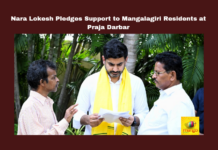 Nara Lokesh Pledges Support to Mangalagiri Residents at Praja Darbar, Nara Lokesh Pledges Support to Mangalagiri, Nara Lokesh, Praja Darbar, Mangalagiri, IT Minister, Education, Public Welfare, Local Issues, Constituency Support, Community Engagement, Andhra Pradesh, AP Live Updates, AP Politics, Political News, Mango News