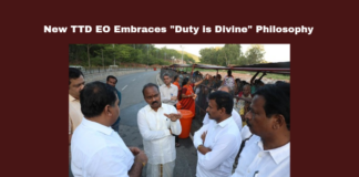 New TTD EO Embraces "Duty is Divine" Philosophy, Philosophy, New TTD EO Embraces, TTD, Executive Officer, Tirumala, Sri Jamjam Syamala Rao, Duty is Divine, Devotee Facilities, Accountability, Transparency, Nara Chandrababu Naidu, Andhra Pradesh, AP Live Updates, AP Politics, Political News, Mango News