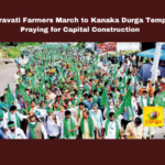 Amaravati Farmers March to Kanaka Durga Temple Praying for Capital Construction, Amaravati Farmers March to Kanaka Durga Temple,Farmers Praying Kanaka Durga Temple for Capital Construction,Capital Construction,Kanaka Durga Temple, Amaravati Farmers, Amaravati, Land Pooling Scheme,TeluguDesam,Padayatra,capital city,AP, Amaravati, Chandrababu Naidu, capital city,Andhra pradesh,Andhra pradesh capital, AP capital city,Andhra Pradesh, AP Live Updates, AP Politics, Political News,Mango News,