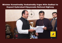 Minister Komatireddy Venkatreddy Urges Nitin Gadkari To Expand Hyderabad Vijayawada National Highway,Minister Komatireddy Venkatreddy Urges Nitin Gadkari,Expand Hyderabad Vijayawada National Highway,Hyderabad Vijayawada National Highway,Hyderabad,Vijayawada, Bhupender Yadav, Kishan Reddy, Gmr Construction, Komatireddy Venkatreddy, Nitin Gadkari, Road Safety, Six Lanes, Union Ministers, Uppal,Narapalli Flyover,Mango News