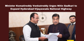Minister Komatireddy Venkatreddy Urges Nitin Gadkari To Expand Hyderabad Vijayawada National Highway,Minister Komatireddy Venkatreddy Urges Nitin Gadkari,Expand Hyderabad Vijayawada National Highway,Hyderabad Vijayawada National Highway,Hyderabad,Vijayawada, Bhupender Yadav, Kishan Reddy, Gmr Construction, Komatireddy Venkatreddy, Nitin Gadkari, Road Safety, Six Lanes, Union Ministers, Uppal,Narapalli Flyover,Mango News