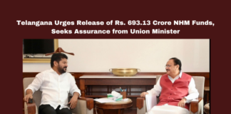 Telangana Urges Release Of Rs. 693.13 Crore NHM Funds Seeks Assurance From Union Minister,Telangana Urges Release Of Rs. 693.13 Crore,Rs. 693.13 Crore,Telangana Urges NHM Fund,NHM Funds Seeks Assurance From Union Minister,NHM Funds,Union Minister,Telangana, Ayushman Bharat, Healthcare Funding, JP Nadda, Revanth Reddy,Telangana Politics,Telangana Political News , Telangana Live Updates,Telangana News,Mango News,