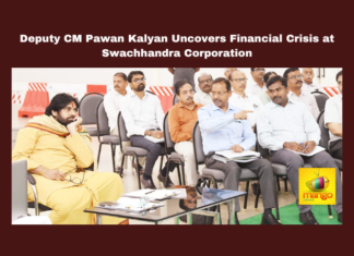 Deputy CM Pawan Kalyan Uncovers Financial Crisis at Swachhandra Corporation Deputy CM Pawan Kalyan Uncovers Financial Crisis,Financial Crisis at Swachhandra Corporation,Swachhandra Corporation,Pawan Kalyan Uncovers Financial Crisis,Deputy CM Pawan Kalyan,,AP Deputy CM Pawan Kalyan, Chandrababu, Deputy CM chamber,Jagan, Pawan,TDP,YCP,Janasena,AP Live Updates, AP Politics, Political News,Mango News,
