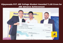  JEE Advanced, FIIT JEE College, Vijayawada, Koduru Tejeshwar, Academic Excellence, Cash Awards, IAS Officer Pradyumna