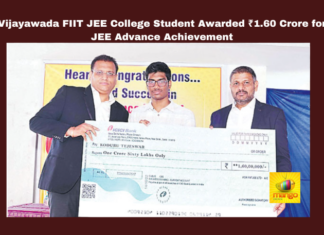  JEE Advanced, FIIT JEE College, Vijayawada, Koduru Tejeshwar, Academic Excellence, Cash Awards, IAS Officer Pradyumna