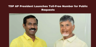 TDP Andhra Pradesh, Palla Srinivasa Rao, Toll-Free Number, Public Requests, Pension Schemes, Development Plans.